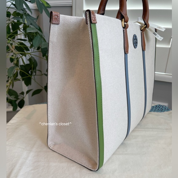 🔥🌈HP🎉NeW! Tory Burch Blake Canvas Jumbo Tote + Wallet + Card case - Picture 6 of 13